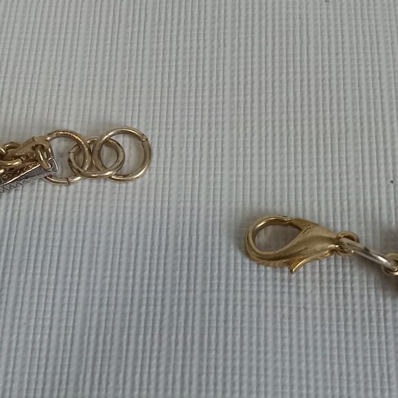 Triple Strand Long Length Gold & Silver Toned Layered Chain Statement Necklace - Picture 9 of 9